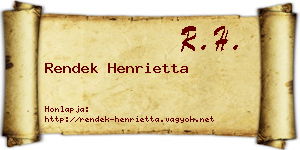 Rendek Henrietta névjegykártya